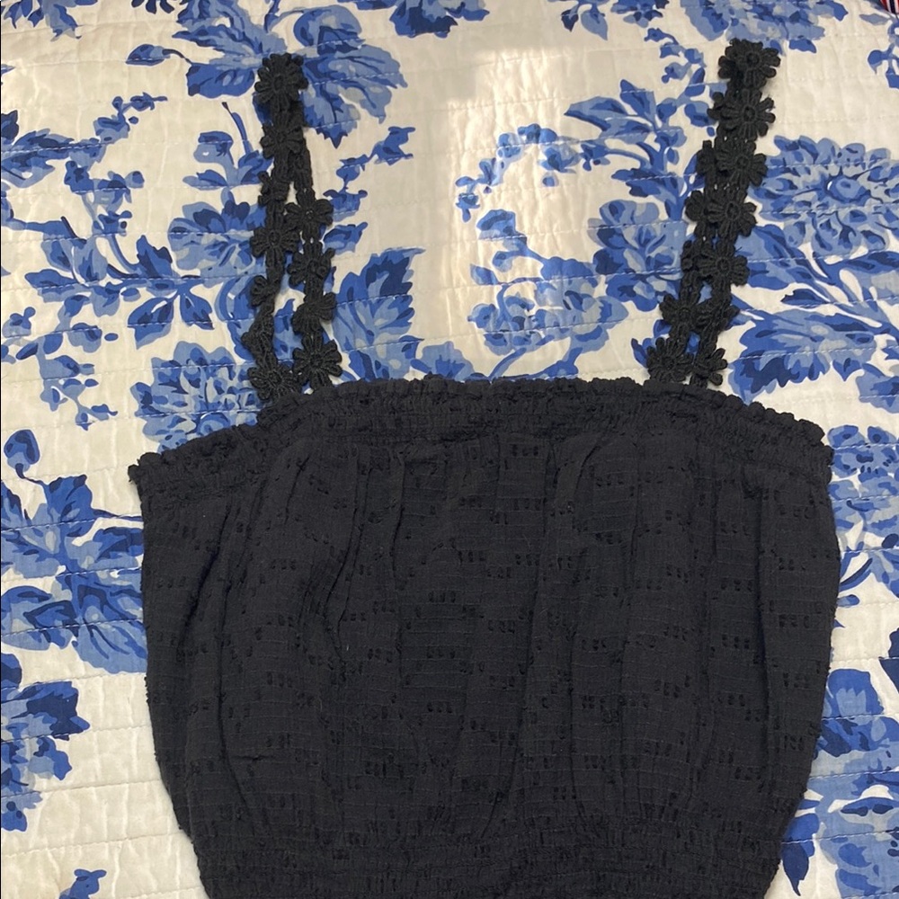 Forever 21 Black Lace Strap Top